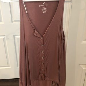 light plum, button up tank top